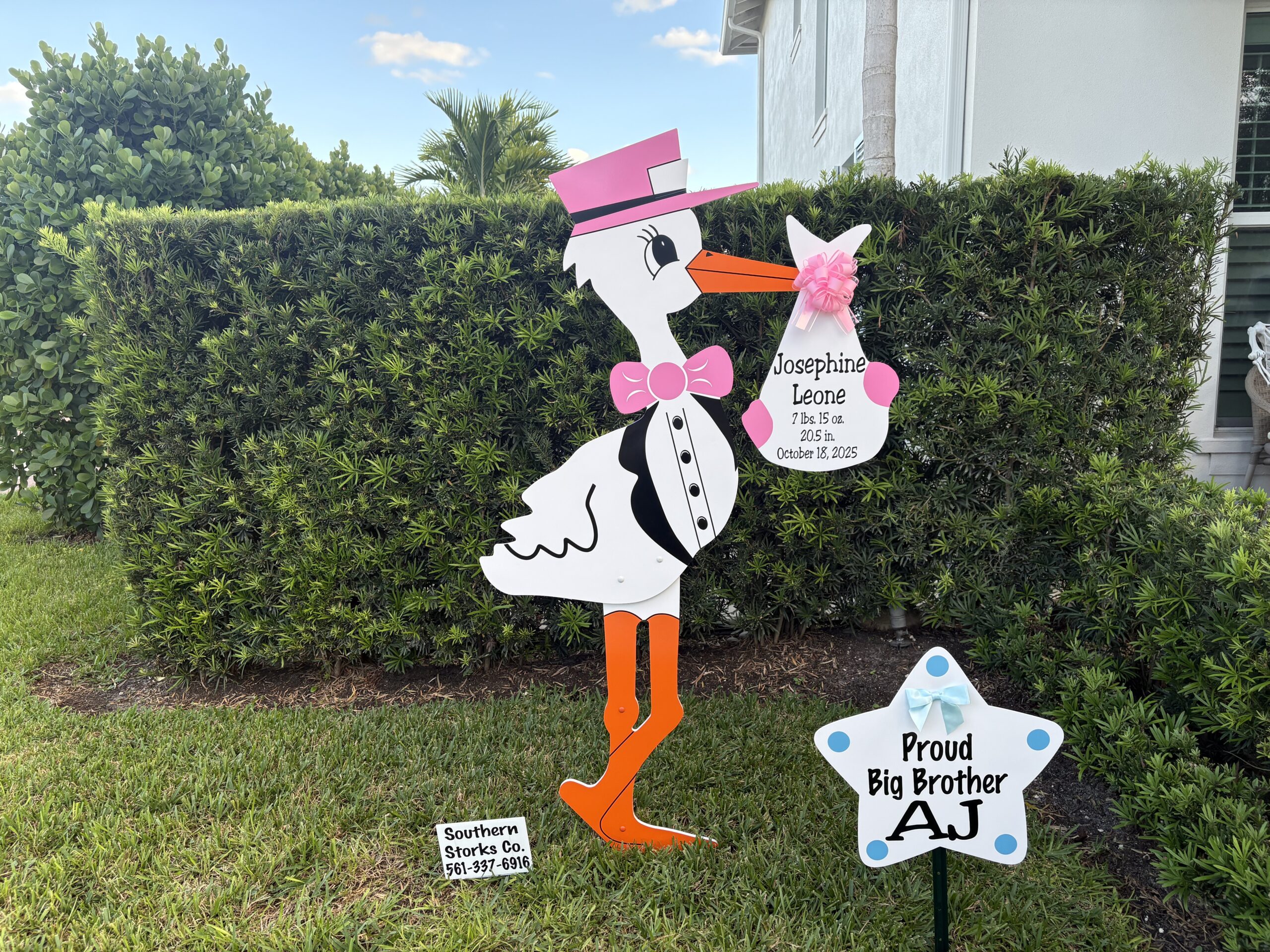 Birth Announcement Yard Sign in Palm Beach Gardens, FL