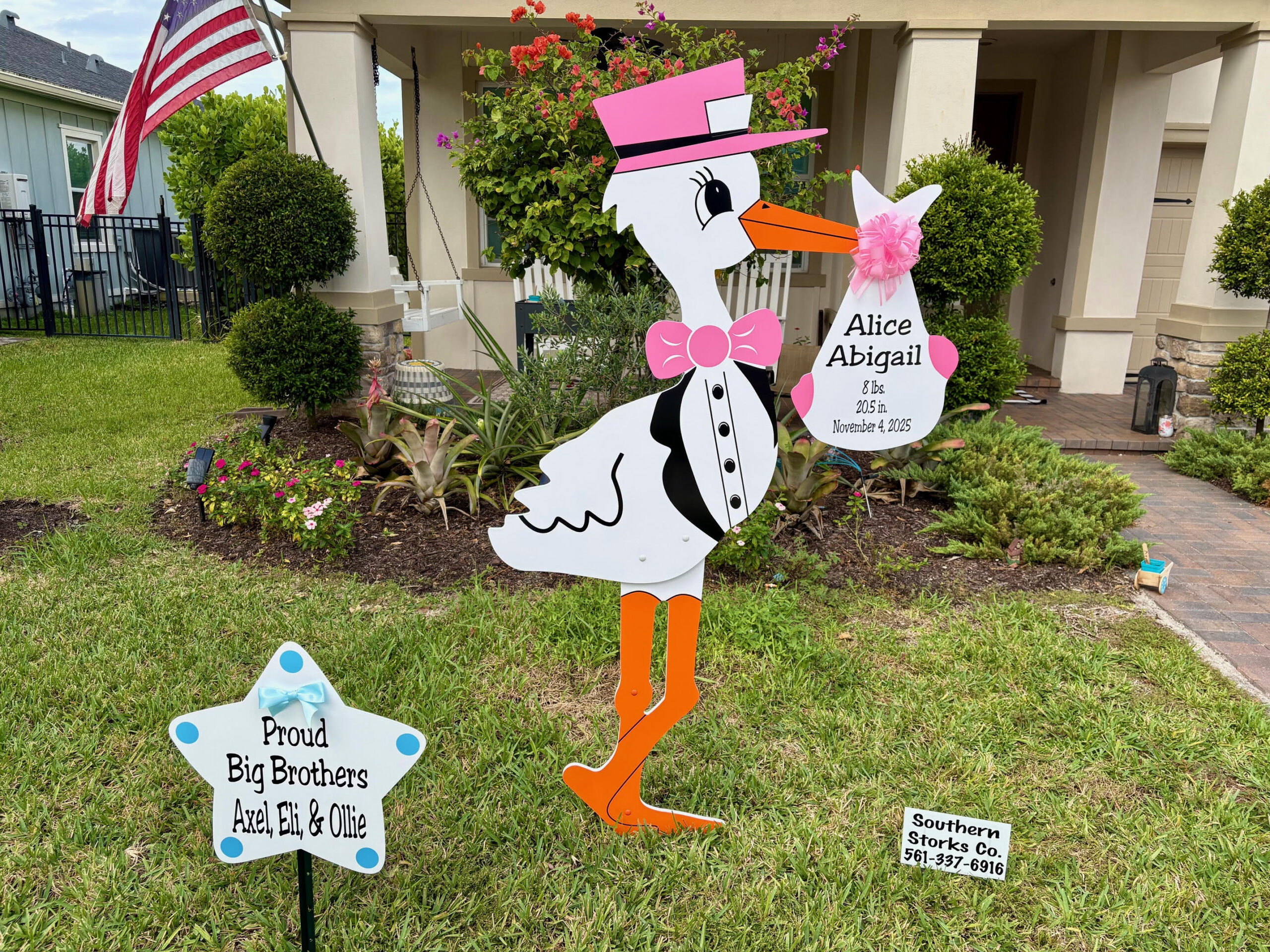 Baby Announcement Yard sign in Loxahatchee, FL